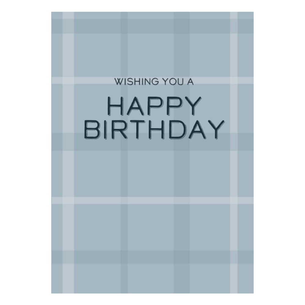 Greeting Card - FOR HIM - Blue Check Birthday